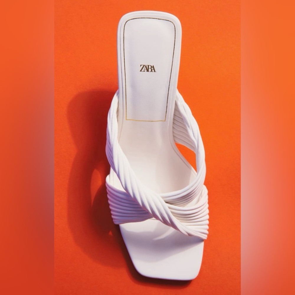 White sandal heels